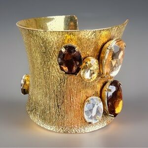 Large vintage weighted, goldtone, cuff bracelet